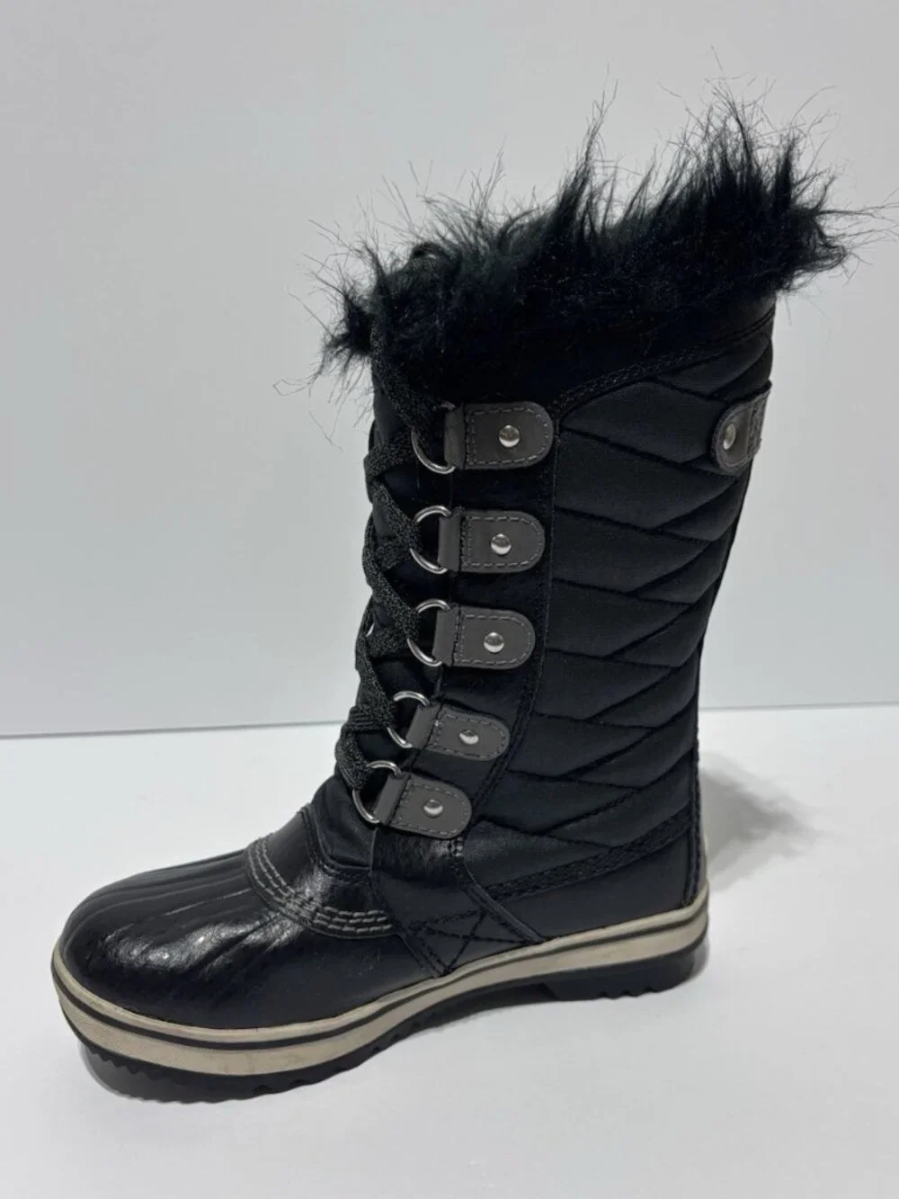 Sorel Youth Tofino II Black Waterproof Winter Boots, Girls’ Size 1 M